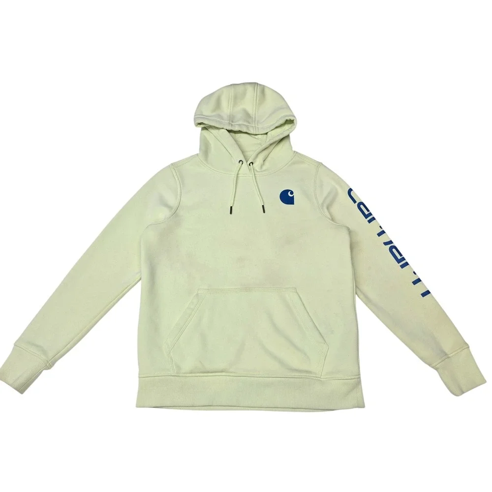 Carhartt Womens Relaxed Fit Hoodie Lime Green Sweatshirt M 8-10